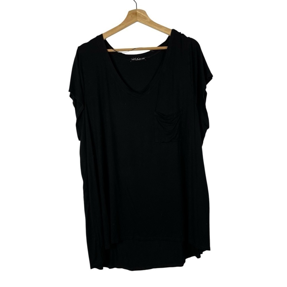 Cable‎ & Gauge Black V-Neck Short Sleeve T-Shirt 1X